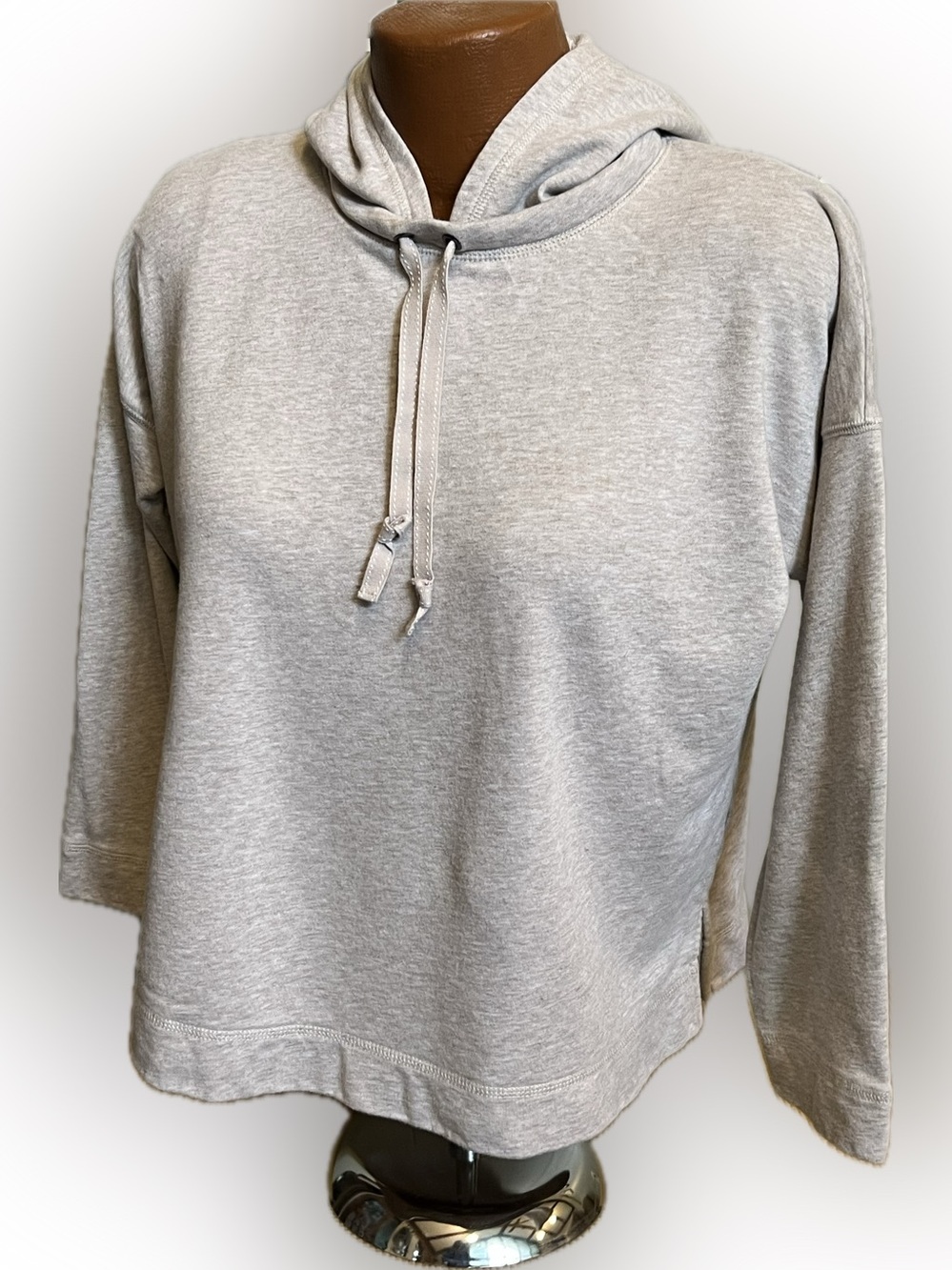 J. Jill petite oatmeal hoodie hooded French Terry pullover top LP